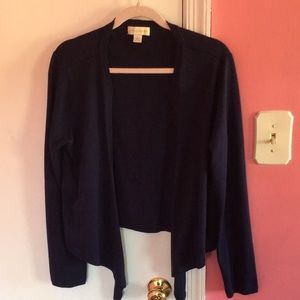 Navy Blue Cotton Blend Shrug Sweater Size L